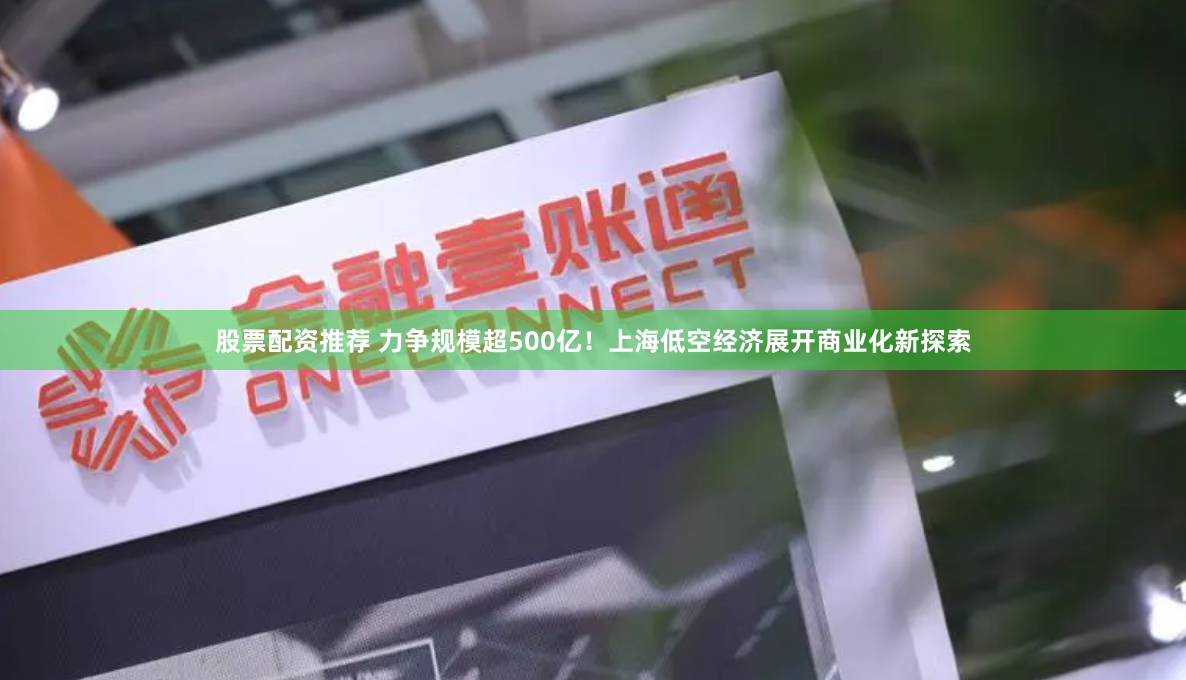 股票配资推荐 力争规模超500亿！上海低空经济展开商业化新探索